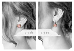 Peach Rose Earrings