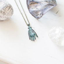 Green Patina Hand Necklace