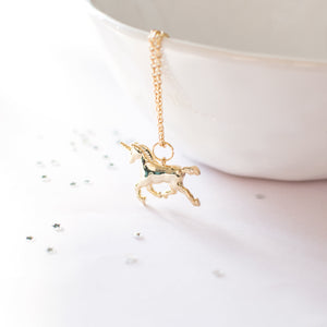 Gold Plated Unicorn Necklace