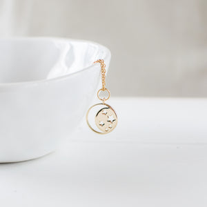 Crescent And Stars Pendant Necklace