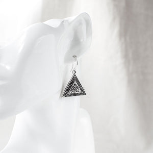 Antique Silver Triangle Earrings