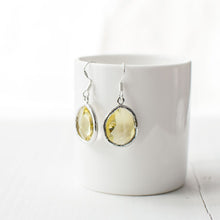 Pear Yellow Glass Earrings