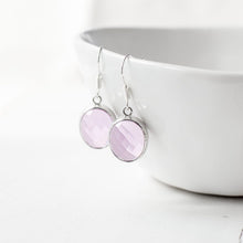 Lavender Faceted Glass Earrings