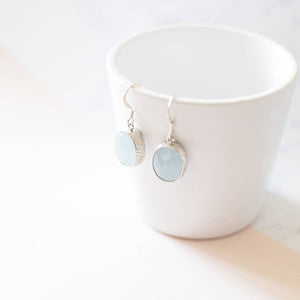 Powder Blue Faceted Glass Earrings