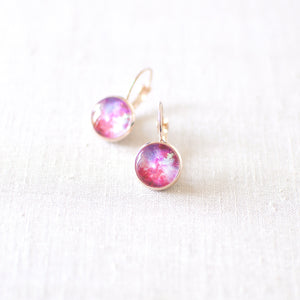 Pink and Magenta Galaxy Earrings