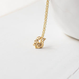 Tiny Gold Plated Squirrel Necklace