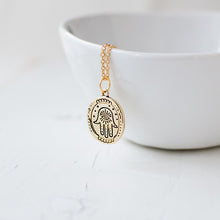 Gold Plated Hamsa Pendant Necklace