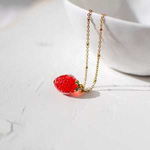 Strawberry Pendant Necklace