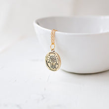 Gold Plated Hamsa Pendant Necklace