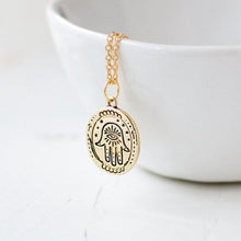 Gold Plated Hamsa Pendant Necklace