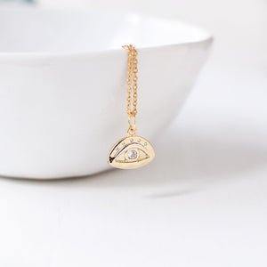 Gold Plated Evil Eye Necklace