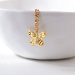 Gold Plated Butterfly Necklace