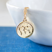 Gold Plated World Map Necklace