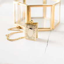 Gold Plated Book Locket Necklace