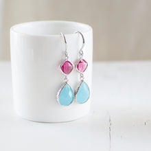 Colour Block Faceted Glass Earrings