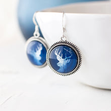 Blue Deer Silhouette Earrings