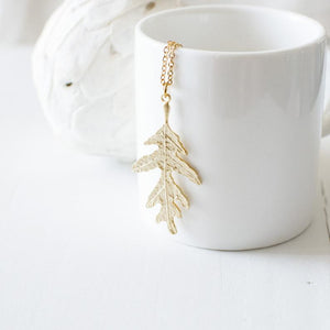 Gold Plated Leaf Necklace