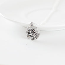 Antique Silver Lotus Flower Necklace