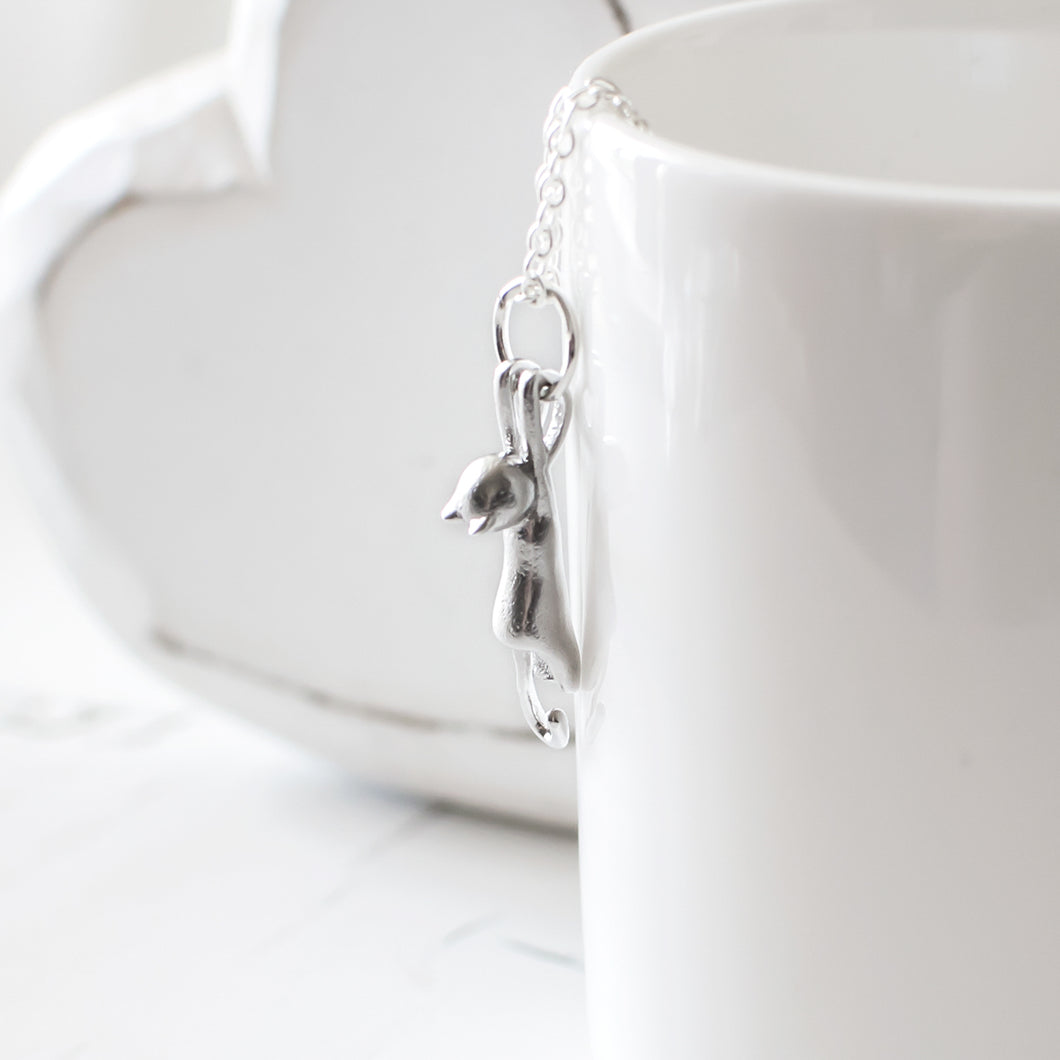Silver Plated Cat Necklace