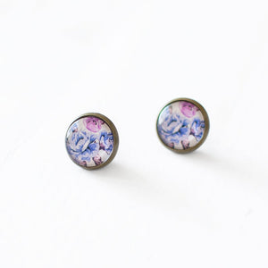 Violet Flower Earrings