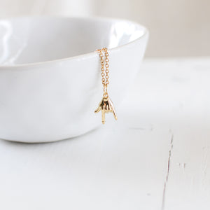 Gold Plated Hand Necklace