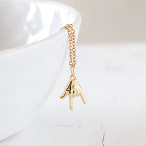 Gold Plated Hand Necklace
