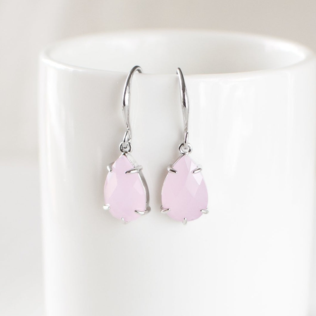 Pale Pink Glass Earrings