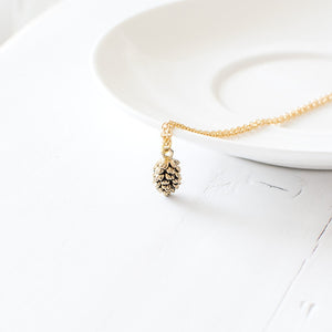 Tiny Gold Plated Pinecone Necklace