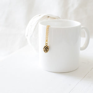 Tiny Gold Plated Pinecone Necklace