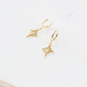 Gold Plated Star Huggie Earrings