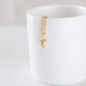 Tiny Strawberry Charm Necklace