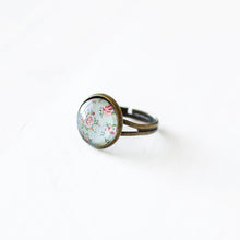Mint and Pink Rose Ring