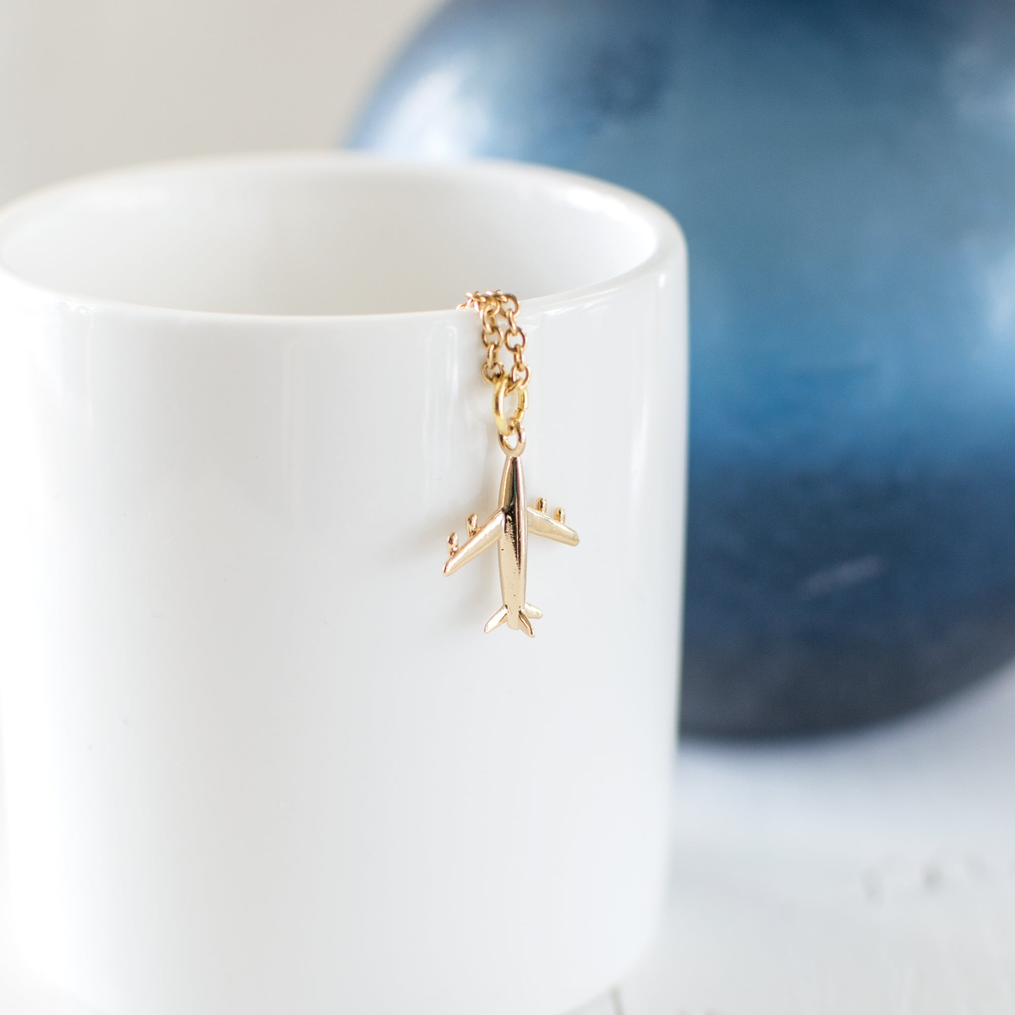 Gold Plated Airplane Necklace – Juju Treasures