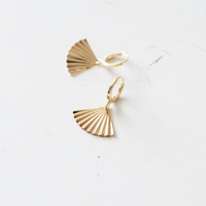 Gold Plated Fan Hoop Earrings