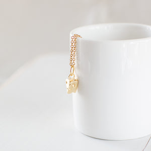 Swiss Cheese Slice Charm Necklace