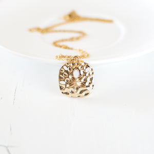Gold Plated Sand Dollar Pendant Necklace