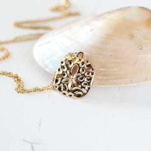 Gold Plated Sand Dollar Pendant Necklace
