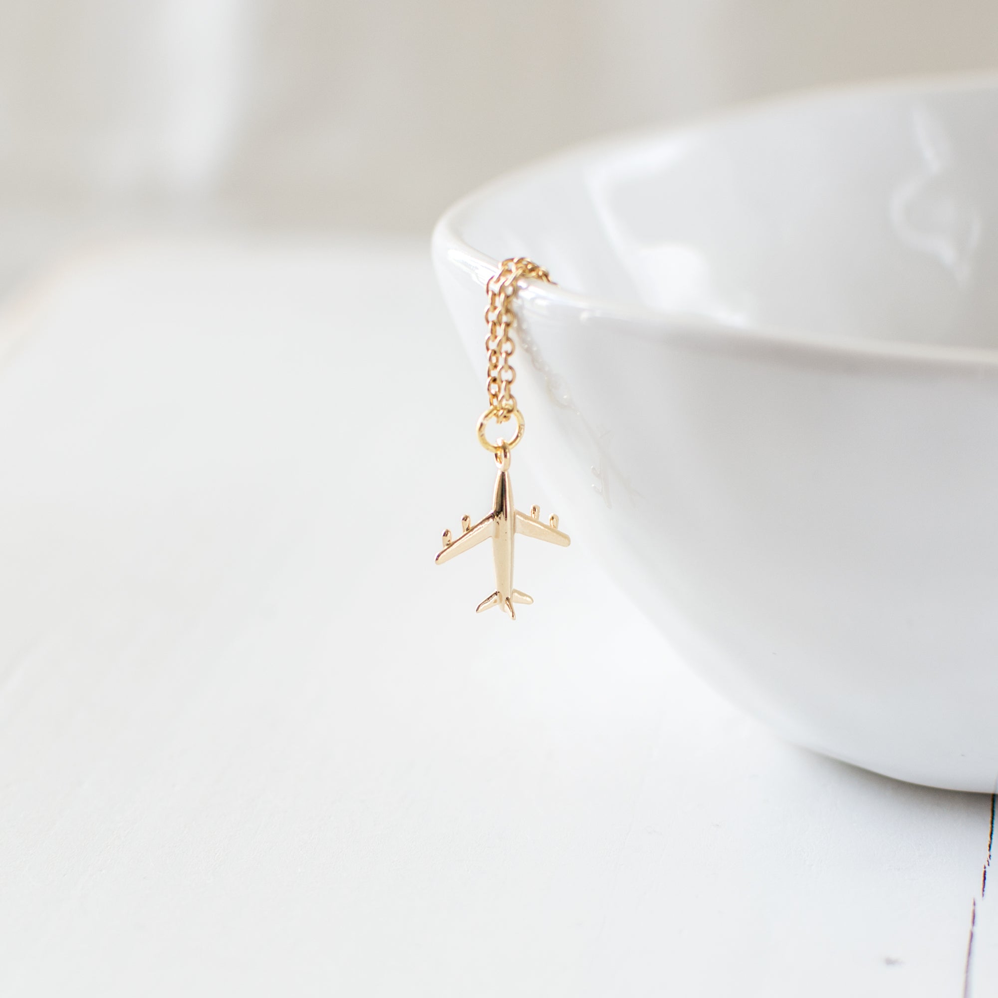 Gold Plated Airplane Necklace – Juju Treasures