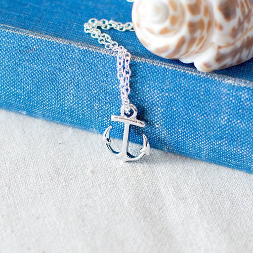small silver anchor necklace