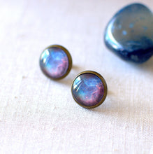 Blue and Red Galaxy Earrings