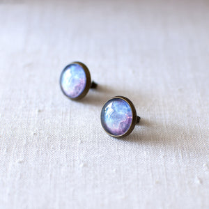 Blue and Red Galaxy Earrings