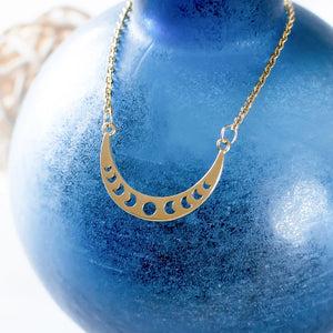 Crescent Moon Phases Necklace