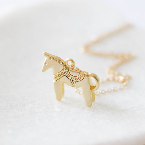 Dala Horse Charm Necklace