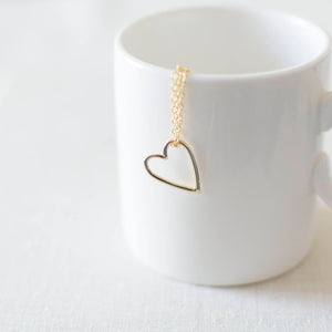 Gold Plated Heart Charm Necklace