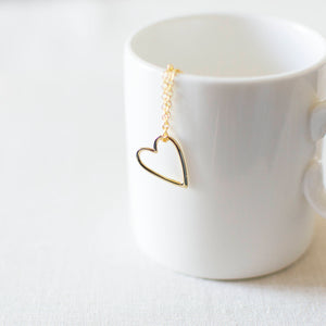 Gold Plated Heart Charm Necklace