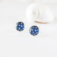 Navy Blue Stars Earrings