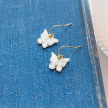 White Butterfly Necklace and Earrings Set