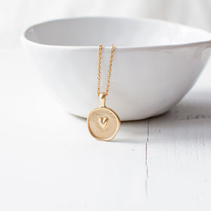 Gold Plated Heart Coin Necklace