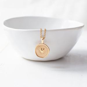 Gold Plated Heart Coin Necklace