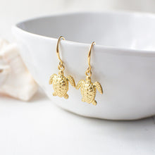 Gold Plated Turtle Earrings